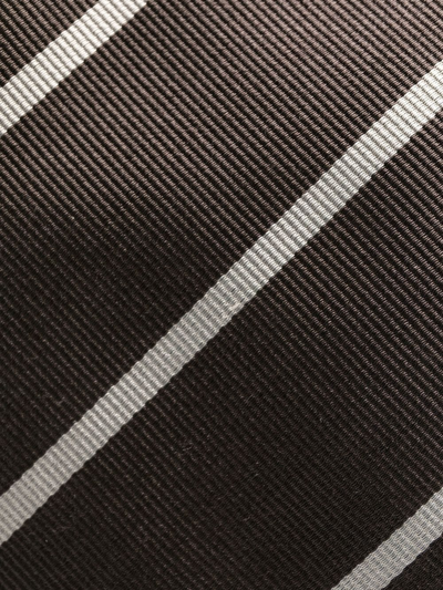 Shop Brunello Cucinelli Satin Stripe-print Tie In Braun