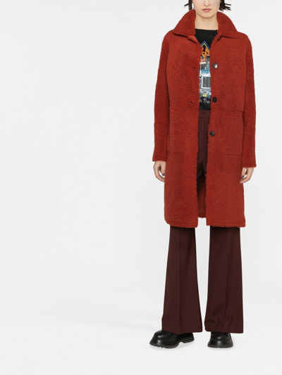 Yves Salomon Reversible Lambskin Coat In Red