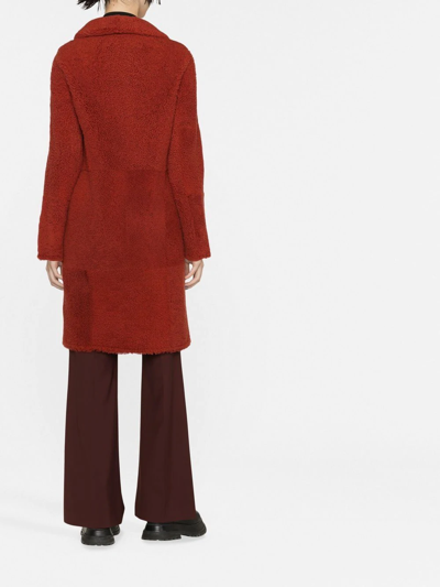 Yves Salomon Reversible Lambskin Coat In Red