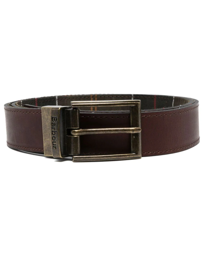 Shop Barbour Buckle Leather Belt In Braun