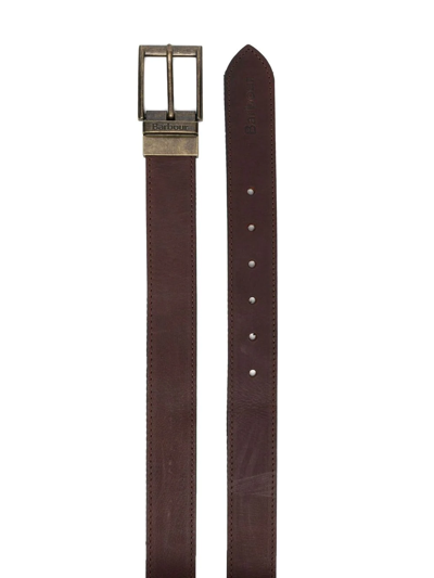 Shop Barbour Buckle Leather Belt In Braun
