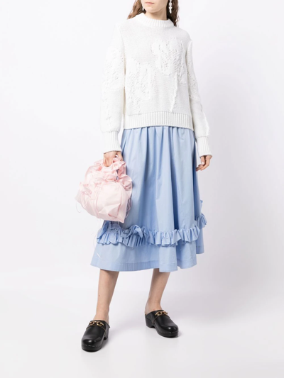 Cecilie Bahnsen Open-knit Virgin Wool Jumper In White