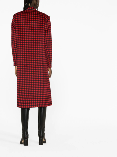 Shop N°21 Checked Mid-length Coat In Rot