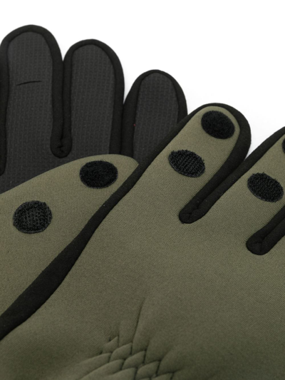 Shop Barbour Logo-thumb Grippy Gloves In Grün