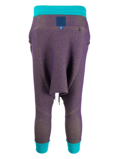 Shop Fumito Ganryu Cropped Drawstring Trousers In Purple