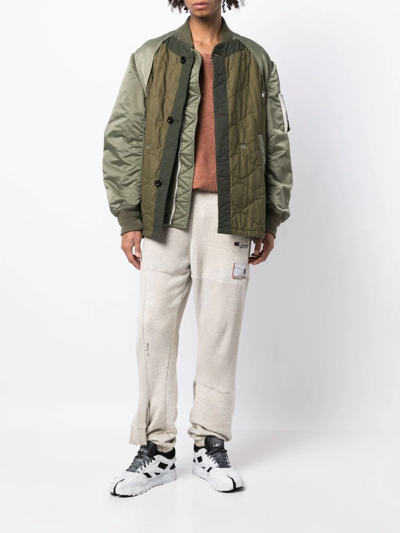 Miharayasuhiro Double Ankle-cuff Cotton Joggers In Neutrals