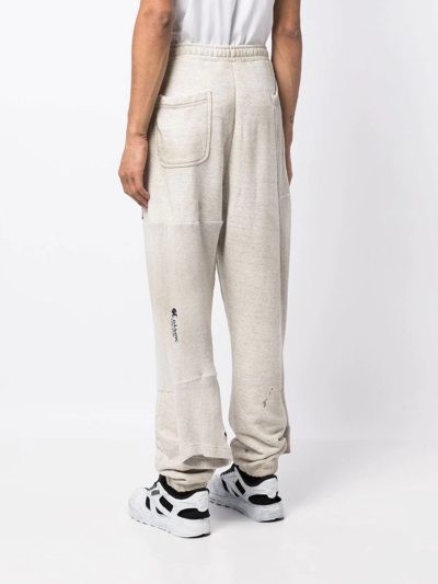 Miharayasuhiro Double Ankle-cuff Cotton Joggers In Neutrals