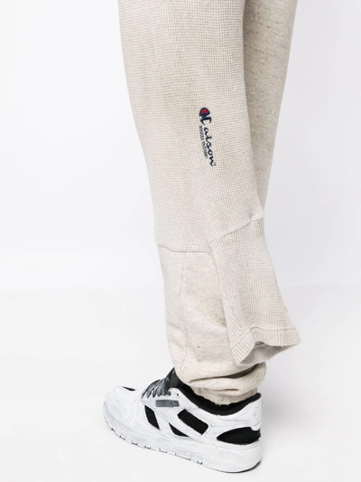 Miharayasuhiro Double Ankle-cuff Cotton Joggers In Neutrals