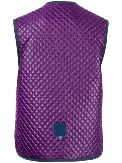 Shop Fumito Ganryu Quilted Fitted Gilet In Purple
