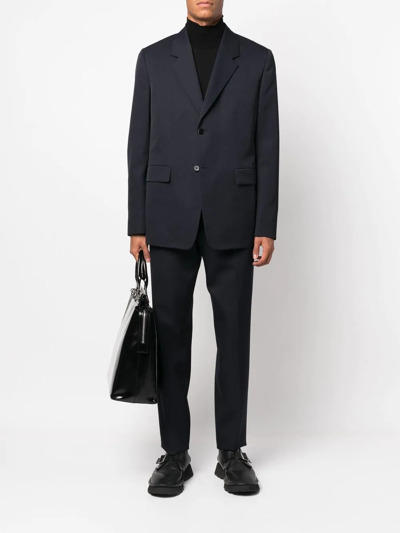 Shop Jil Sander Single-breasted Wool Suit In Blue