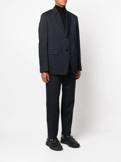 Shop Jil Sander Single-breasted Wool Suit In Blue