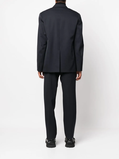 Shop Jil Sander Single-breasted Wool Suit In Blue