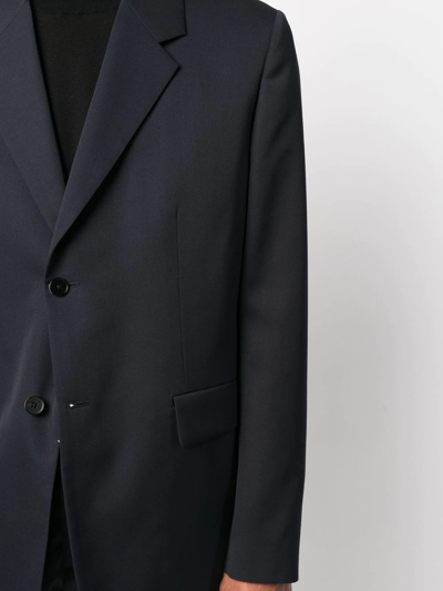 Shop Jil Sander Single-breasted Wool Suit In Blue