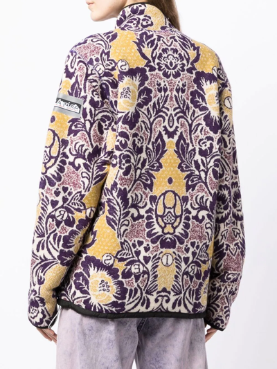Aries Floral-pattern Zip-up Cardigan In Pink