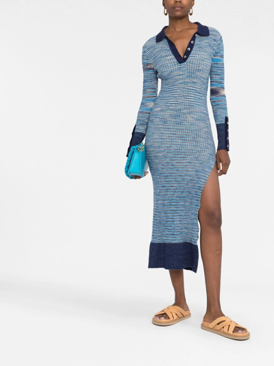Shop Jacquemus La Robe Zucca Knit Dress In Blau