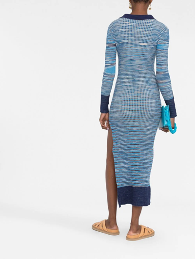 Shop Jacquemus La Robe Zucca Knit Dress In Blau