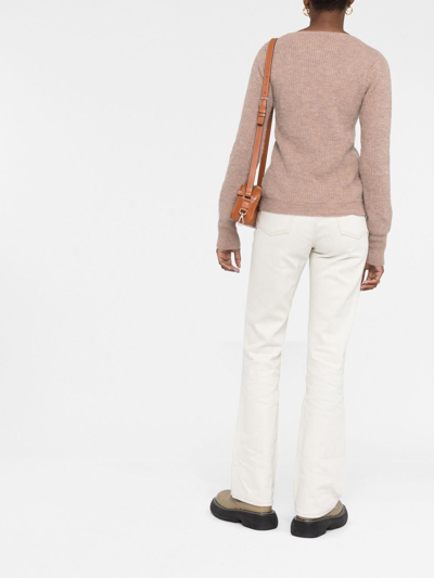 Jacquemus Beige Asymmetric Cardigan La Maille Pau In Braun