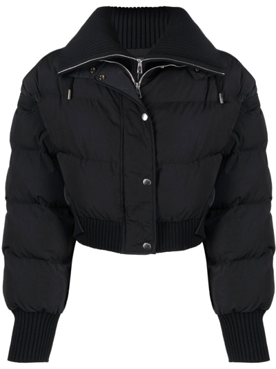 Shop Jacquemus Briciola Cropped Puffer Jacket In Schwarz