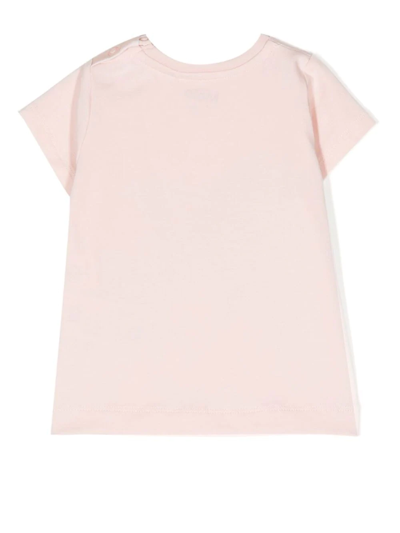Shop Molo Bird-print Detail T-shirt In Rosa