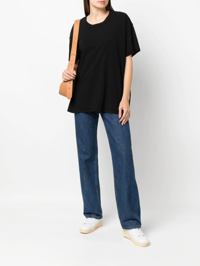 Shop Les Tien Crew Neck Short-sleeved T-shirt In Black