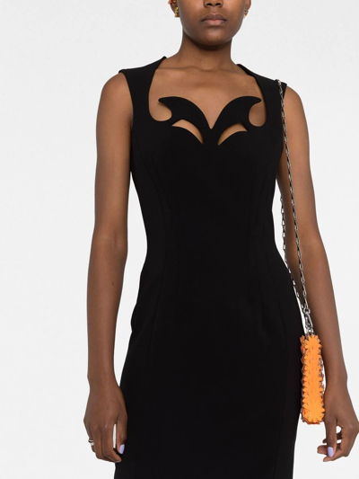 Shop Moschino Cut-out Detail Sleeveless Dress In Schwarz