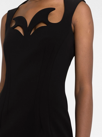 Shop Moschino Cut-out Detail Sleeveless Dress In Schwarz
