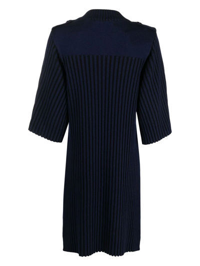 Shop Rodebjer Ribbed Knitted Midi Dress In Blau