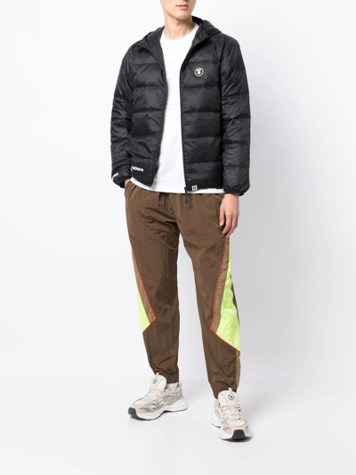 Shop Aape By A Bathing Ape Logo-patch Down Jacket In Schwarz