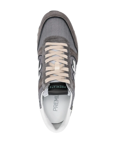 Shop Premiata Logo-patch Low-top Sneakers In Grau