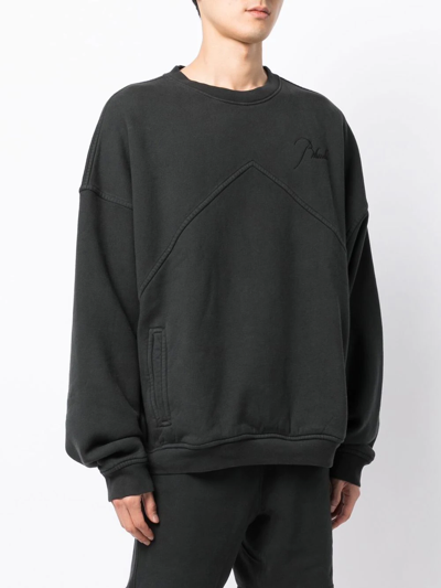 Shop Rhude Embroidered-logo Detail Sweatshirt In Black