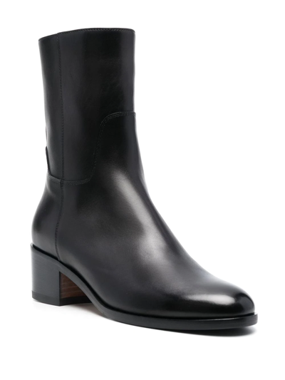 Shop Doucal's Leather Ankle Boots In Schwarz