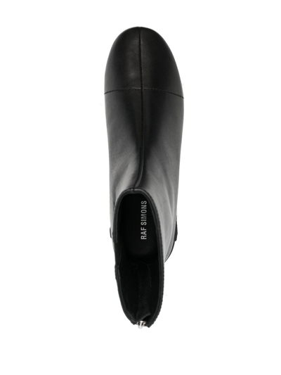 Raf Simons Solaris High Leather Ankle Boots In Black
