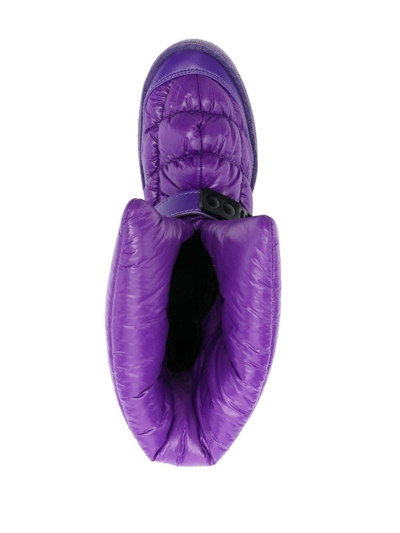 Khrisjoy Padded Nylon Ankle Boots With Engraved Logo In Violett