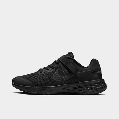 Shop Nike Big Kids' Revolution 6 Flyease Running Shoes In Black/dark Smoke Grey/black