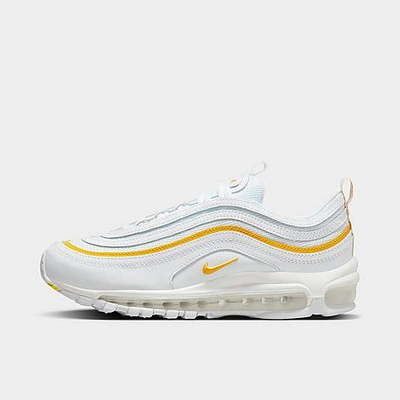 Shop Nike Women's Air Max 97 Casual Shoes In White/university Gold