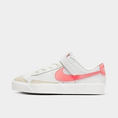 Shop Nike Little Kids' Blazer Low '77 Casual Shoes In Summit White/coconut Milk/pink Foam/pink Gaze