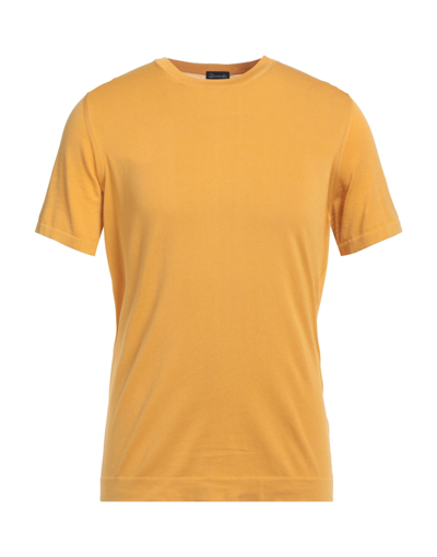 Shop Drumohr Man Sweater Ocher Size 44 Cotton In Yellow