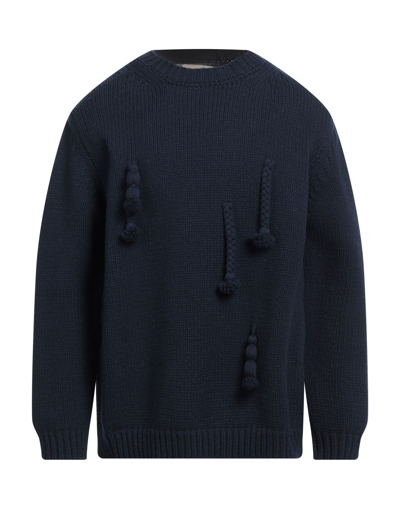 Shop Corelate Man Sweater Midnight Blue Size Xl Wool, Polyamide