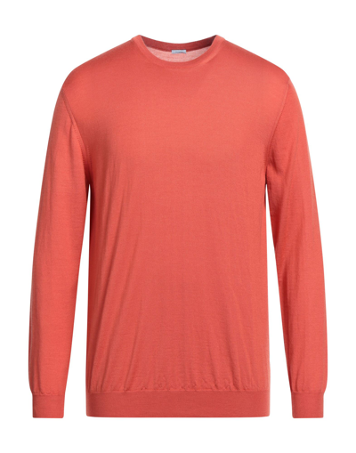 Shop Malo Man Sweater Orange Size 38 Cashmere, Silk