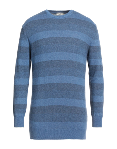 Shop Cashmere Company Man Sweater Slate Blue Size 48 Wool, Cashmere
