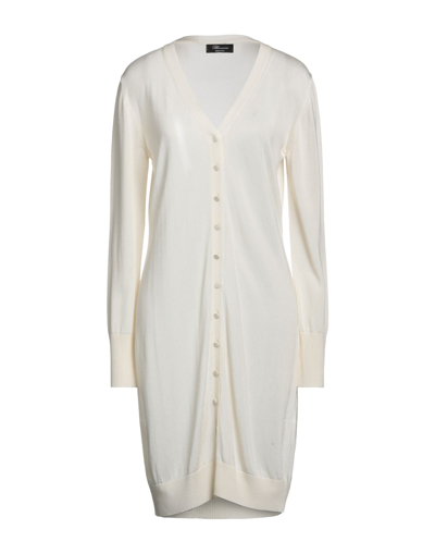 Shop Blumarine Woman Cardigan White Size L Viscose, Cotton