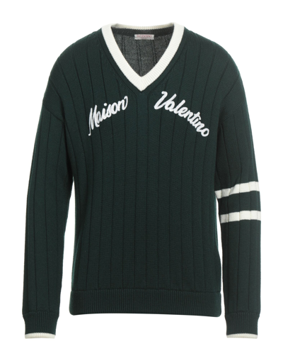Shop Valentino Garavani Man Sweater Dark Green Size L Virgin Wool, Acrylic, Wool