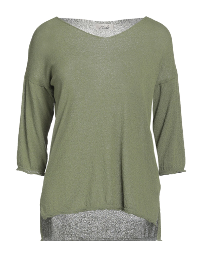 Shop Croche Crochè Woman Sweater Military Green Size L Viscose, Polyamide