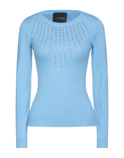 Shop John Richmond Woman Sweater Sky Blue Size L Viscose, Polyester, Nylon