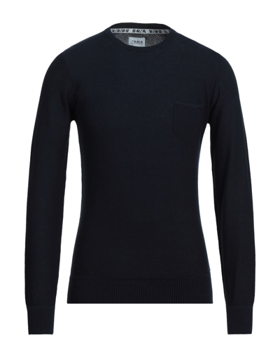 Shop Berna Man Sweater Midnight Blue Size S Cotton