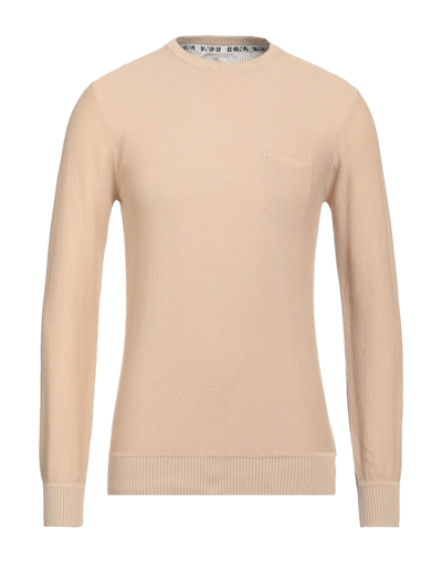 Shop Berna Man Sweater Beige Size Xxl Cotton