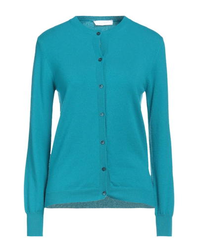 Shop Cruciani Woman Cardigan Turquoise Size 8 Cashmere In Blue