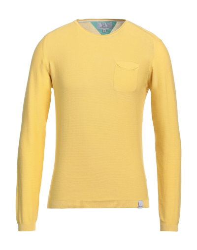 Shop Berna Man Sweater Yellow Size Xxl Cotton
