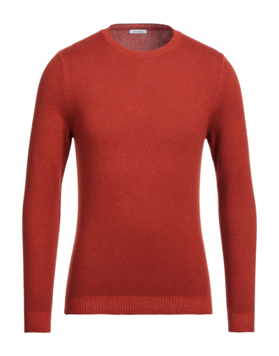 Shop Malo Man Sweater Rust Size 50 Virgin Wool In Red
