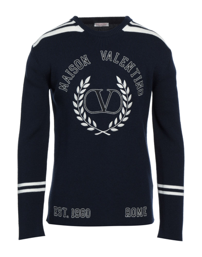Shop Valentino Garavani Man Sweater Midnight Blue Size M Virgin Wool, Polyester
